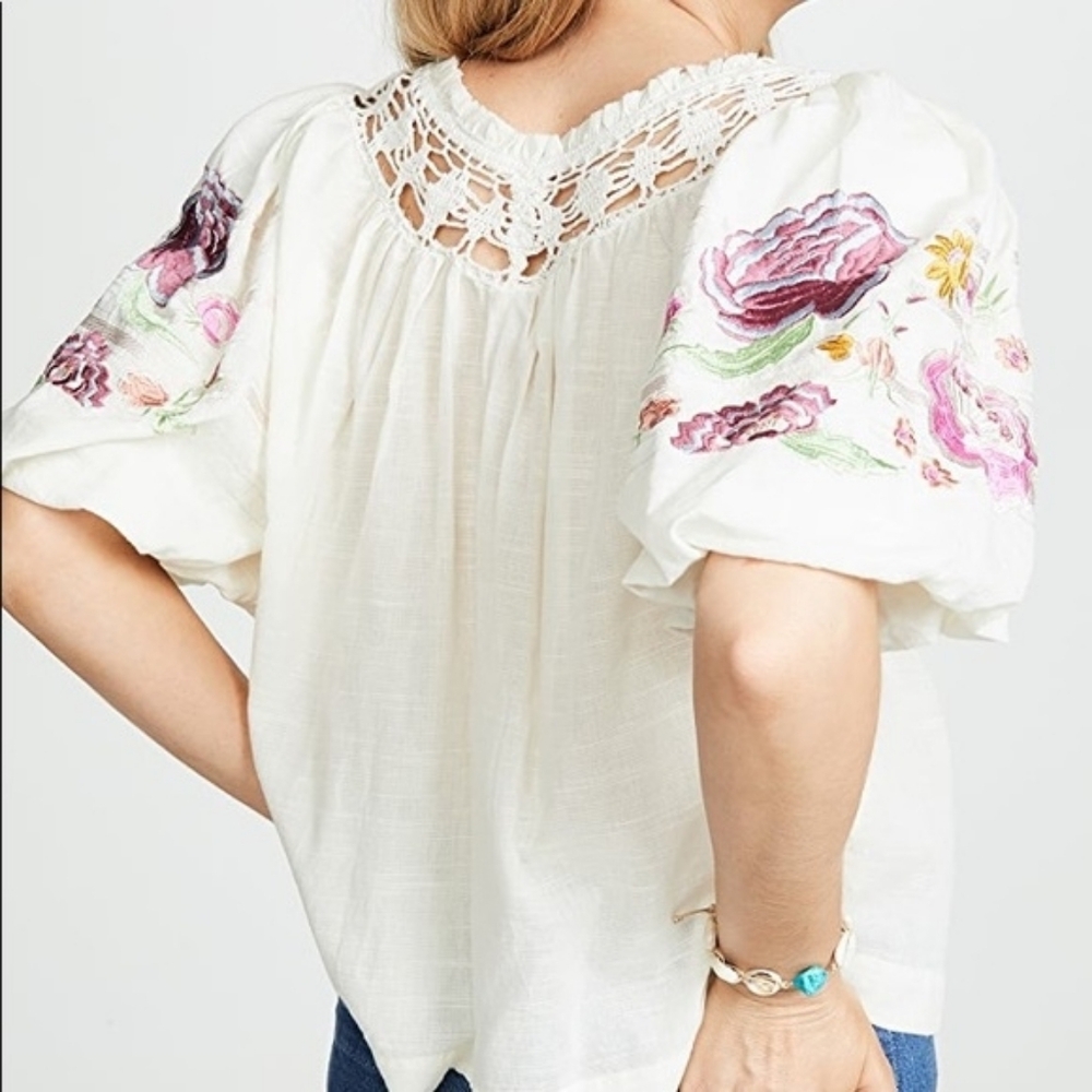 ๐ New Free People Bohemia Embroidered Top - Picture 5 of 9